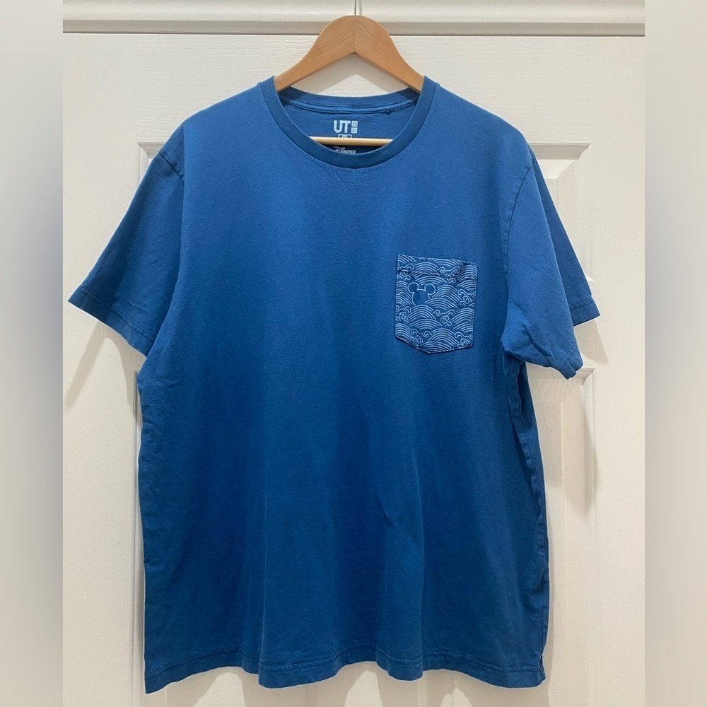 DISNEY X UNIQLO Collab Blue 100% Cotton Shirt, XXL